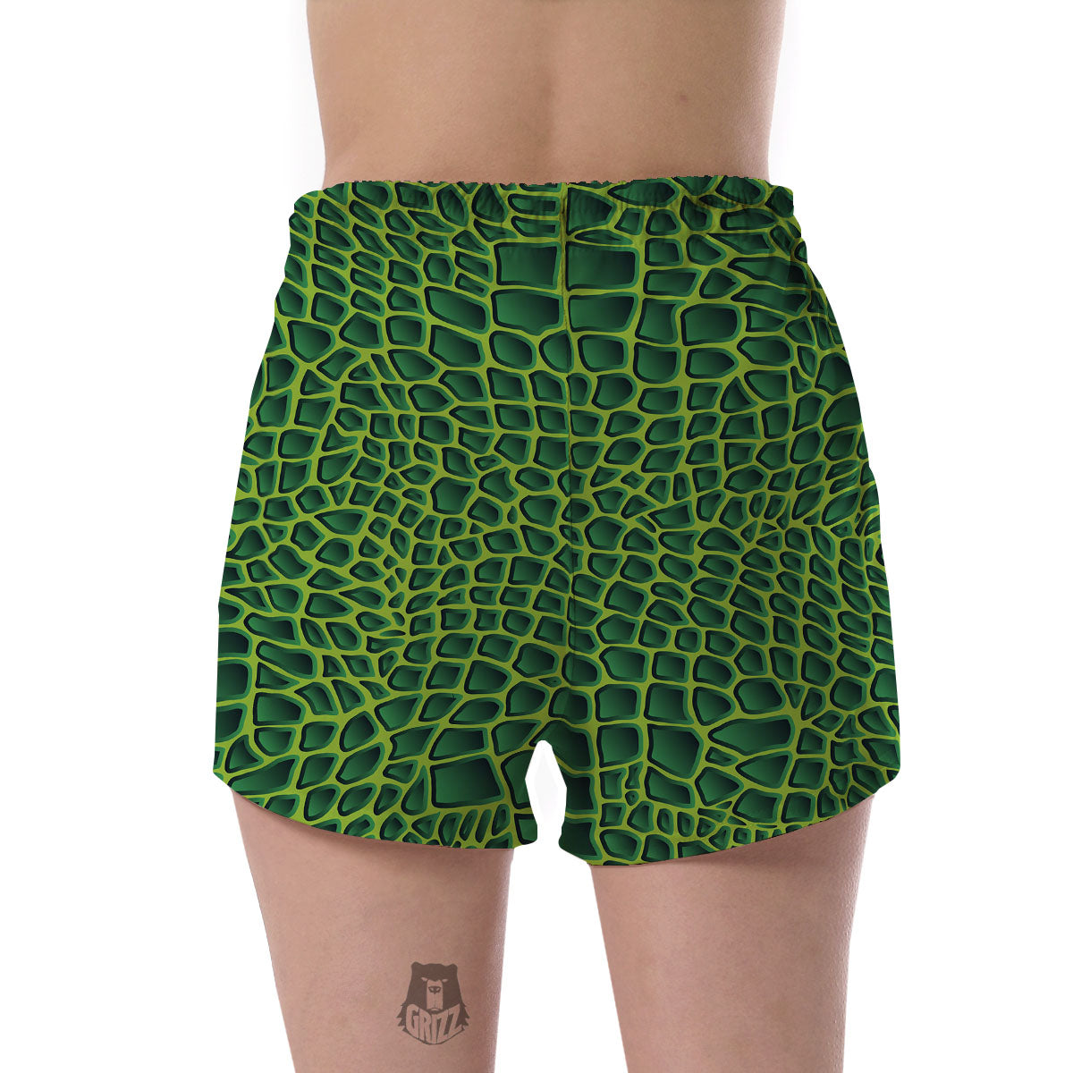 Snakeskin Green Print Women's Shorts-grizzshop