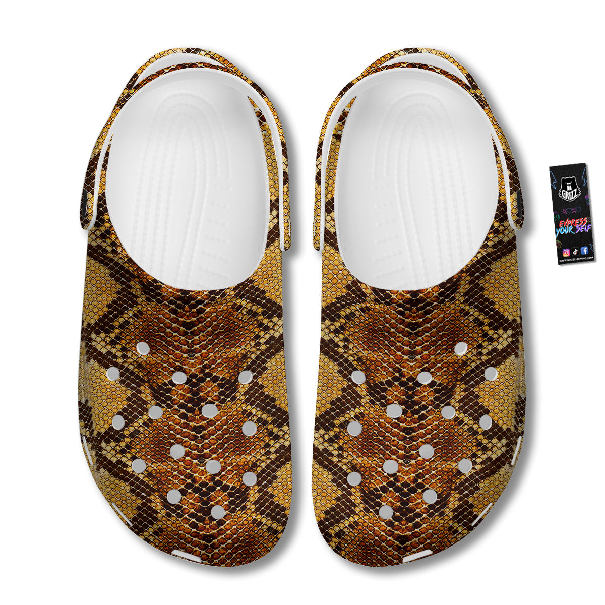 Snakeskin Leathers Print Clog-grizzshop