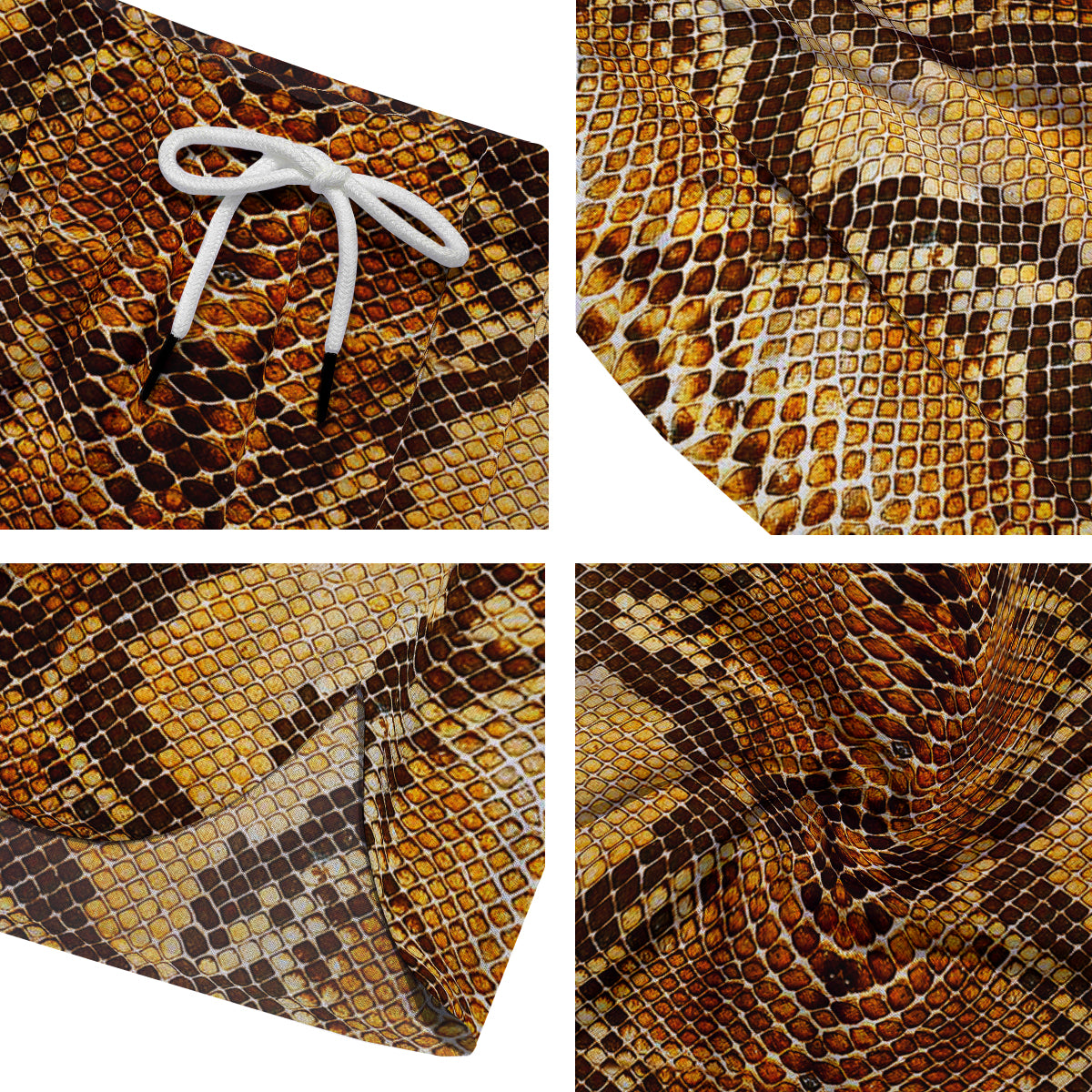Snakeskin Leathers Print Men's Running Shorts-grizzshop