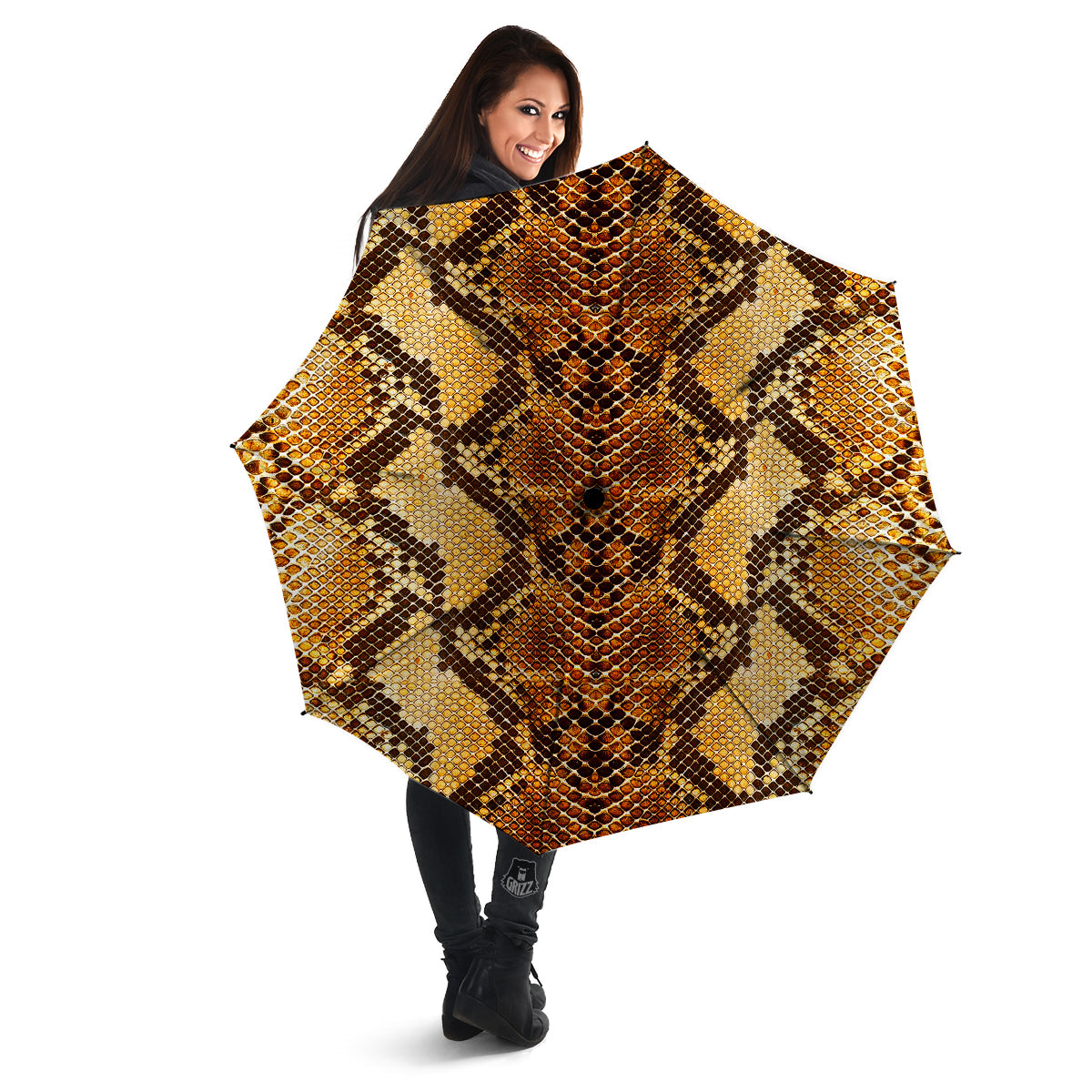 Snakeskin Leathers Print Umbrella-grizzshop