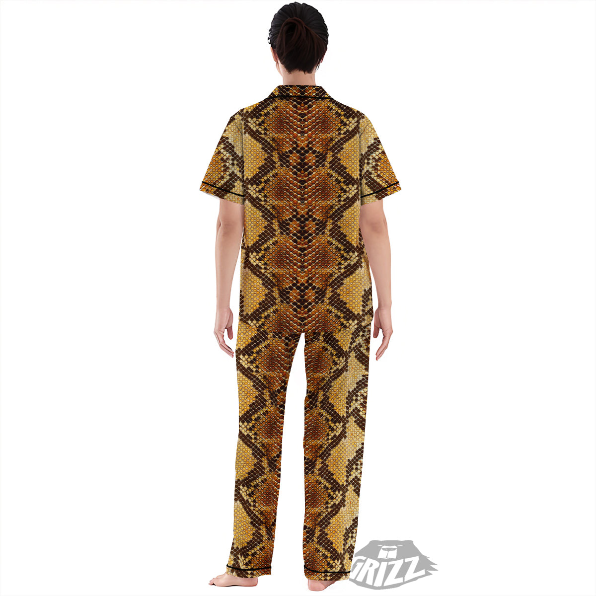 Snakeskin Leathers Print Women's Pajamas Set-grizzshop