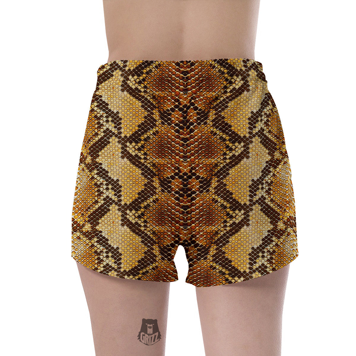 Snakeskin Leathers Print Women's Shorts-grizzshop