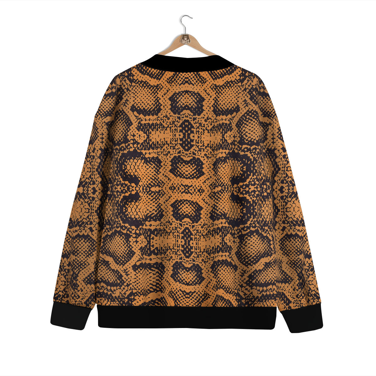 Snakeskin Orange Print Pattern Cardigan-grizzshop