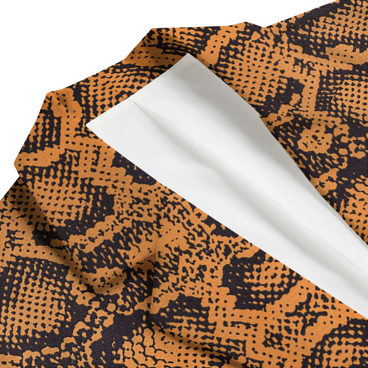 Snakeskin Orange Print Pattern Men's Blazer-grizzshop