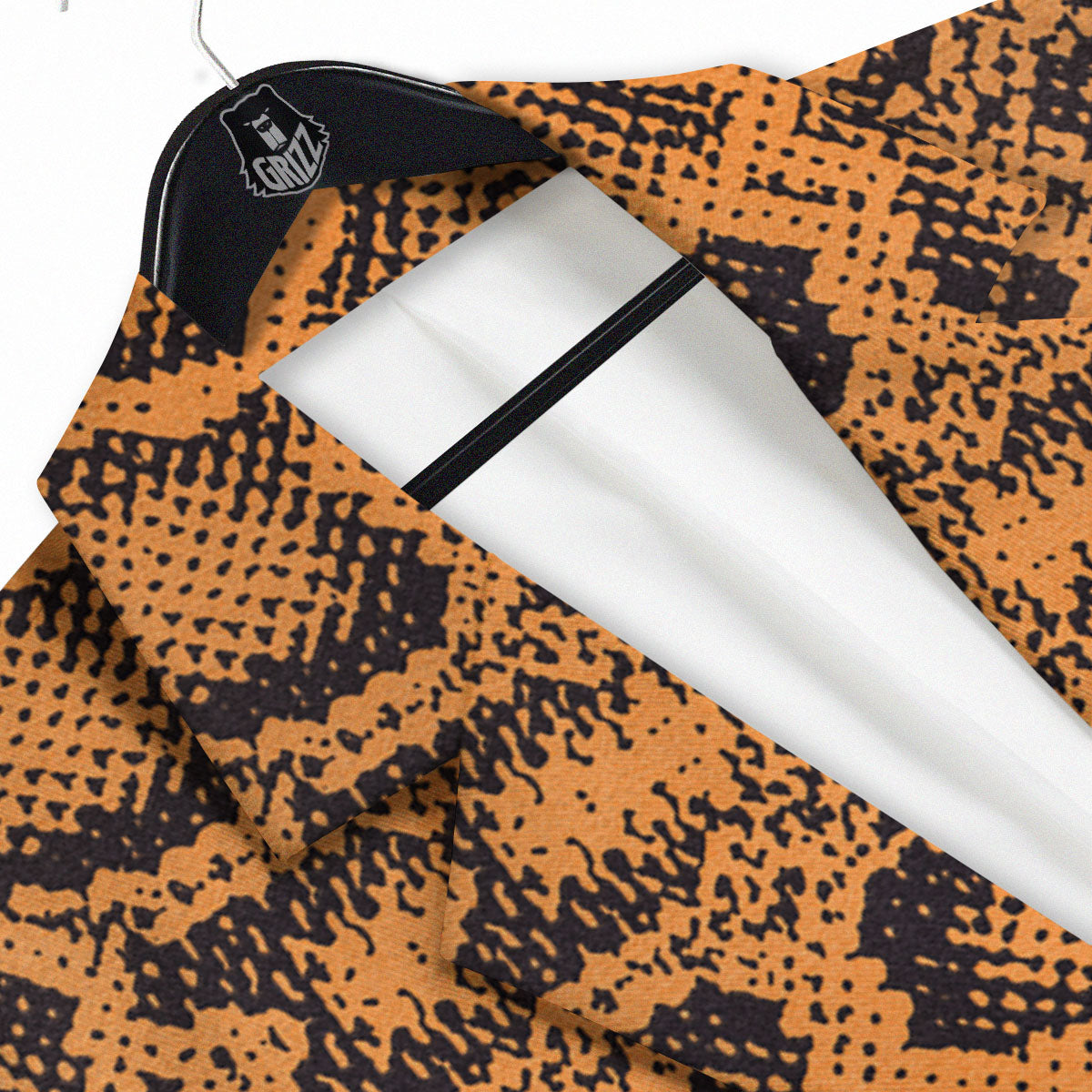 Snakeskin Orange Print Pattern Men's Sport Coat-grizzshop