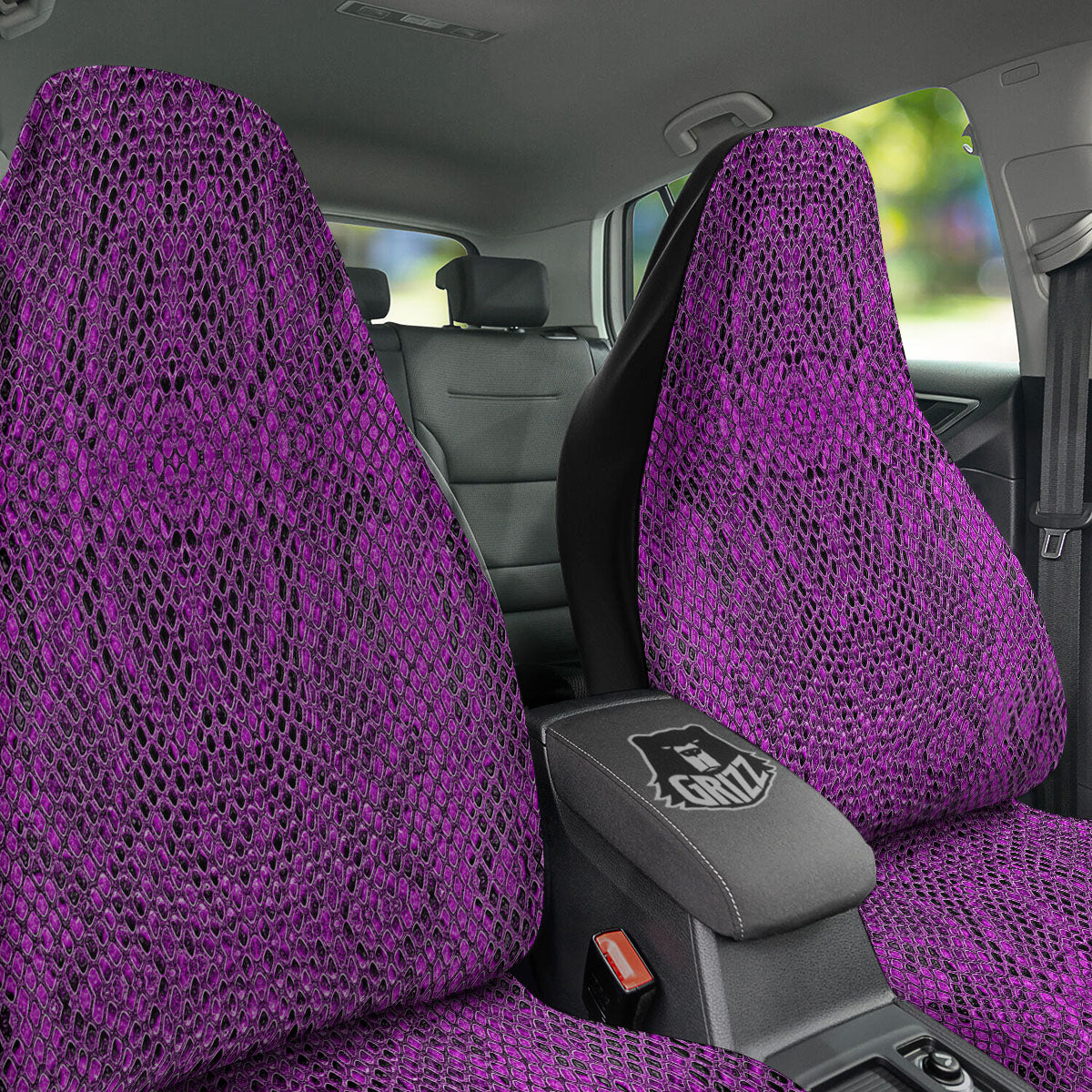 Snakeskin Purple Print Pattern Car Seat Covers-grizzshop