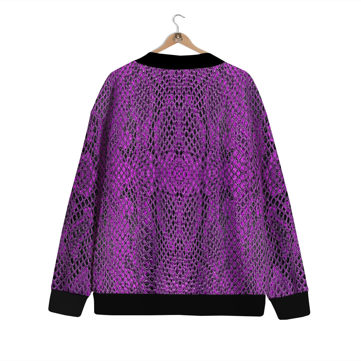 Snakeskin Purple Print Pattern Cardigan-grizzshop
