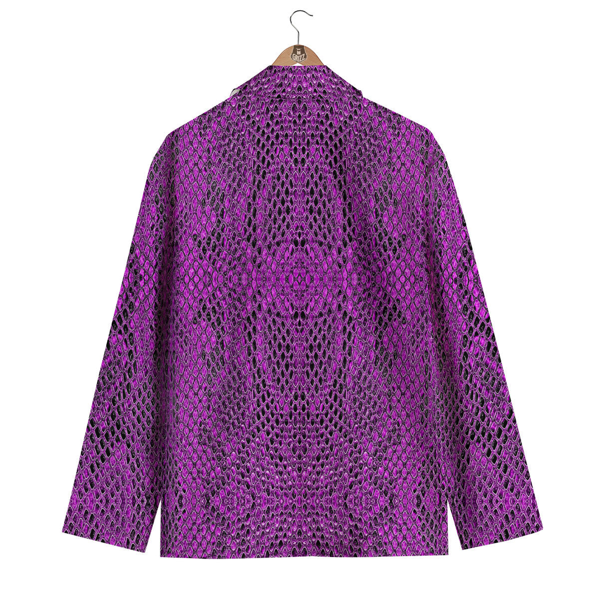 Snakeskin Purple Print Pattern Men's Blazer-grizzshop