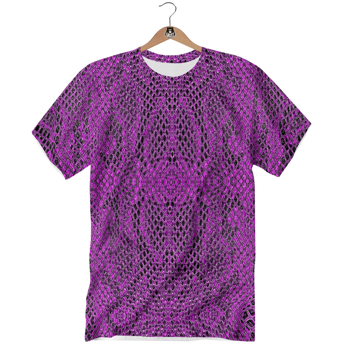 Snakeskin Purple Print Pattern T-Shirt-grizzshop