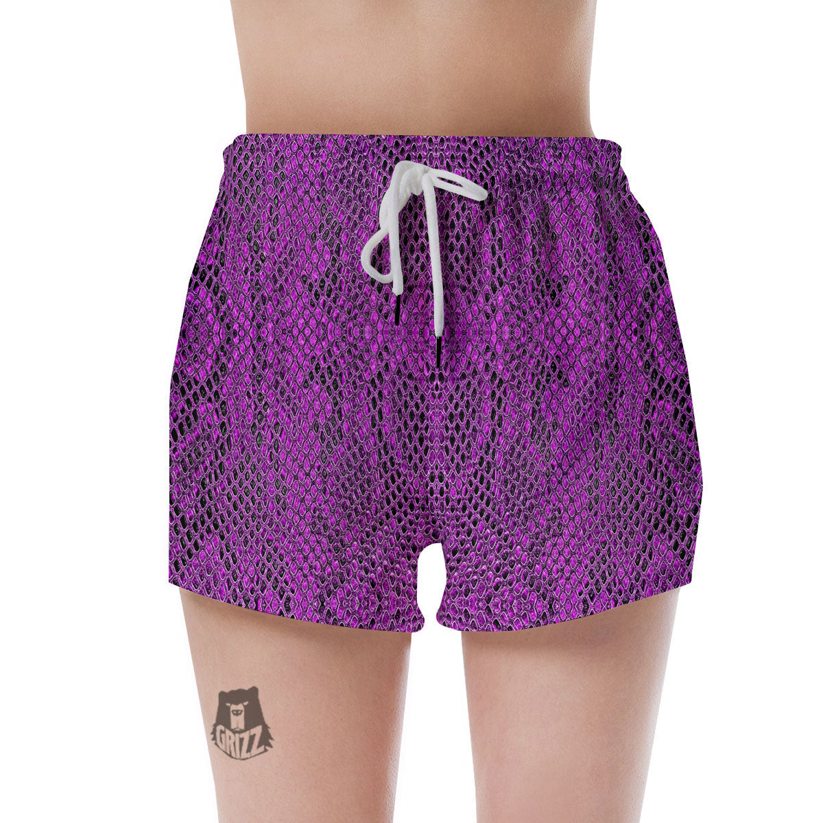 Snakeskin Purple Print Pattern Women's Shorts-grizzshop