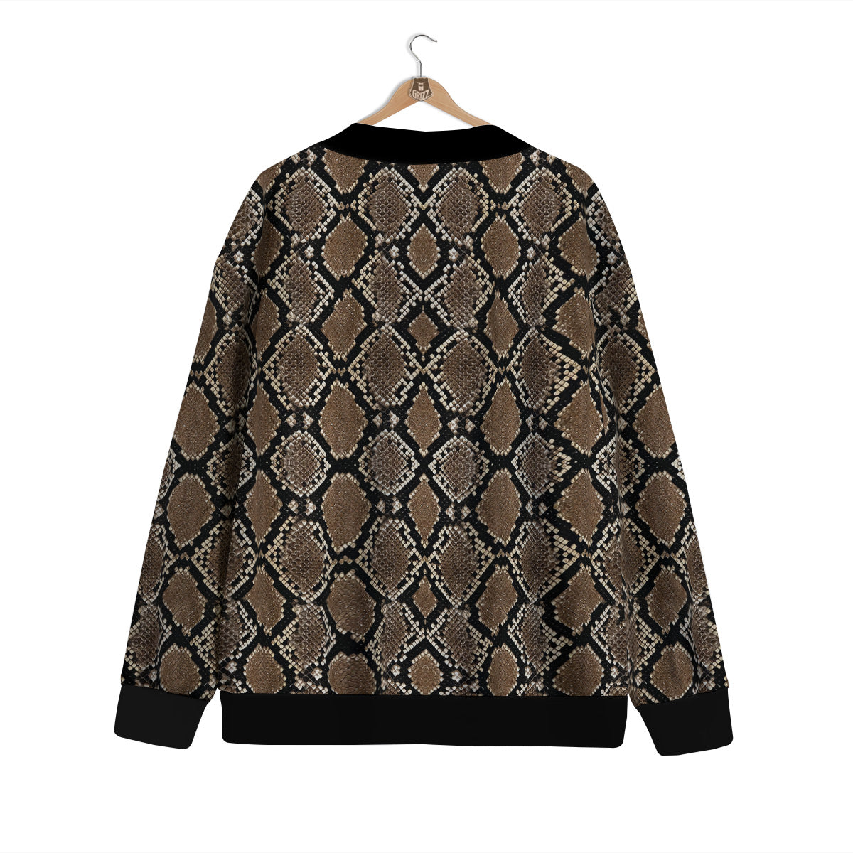 Snakeskin Python Brown Print Cardigan-grizzshop