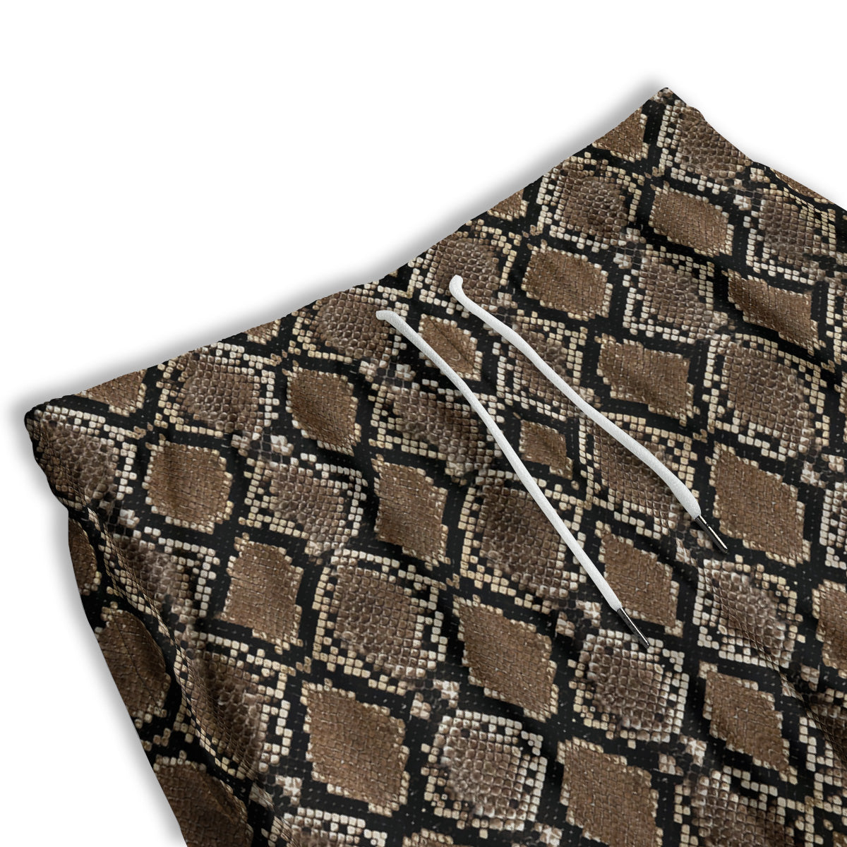 Snakeskin Python Brown Print Men's Athletic Shorts