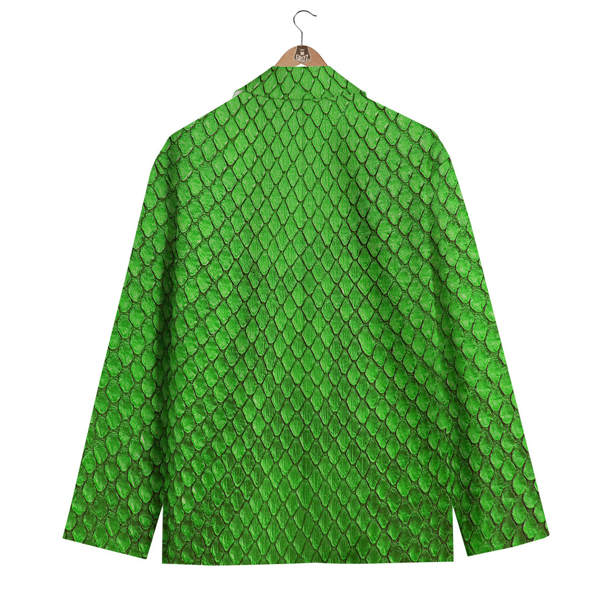 Snakeskin Python Green Print Men's Blazer-grizzshop