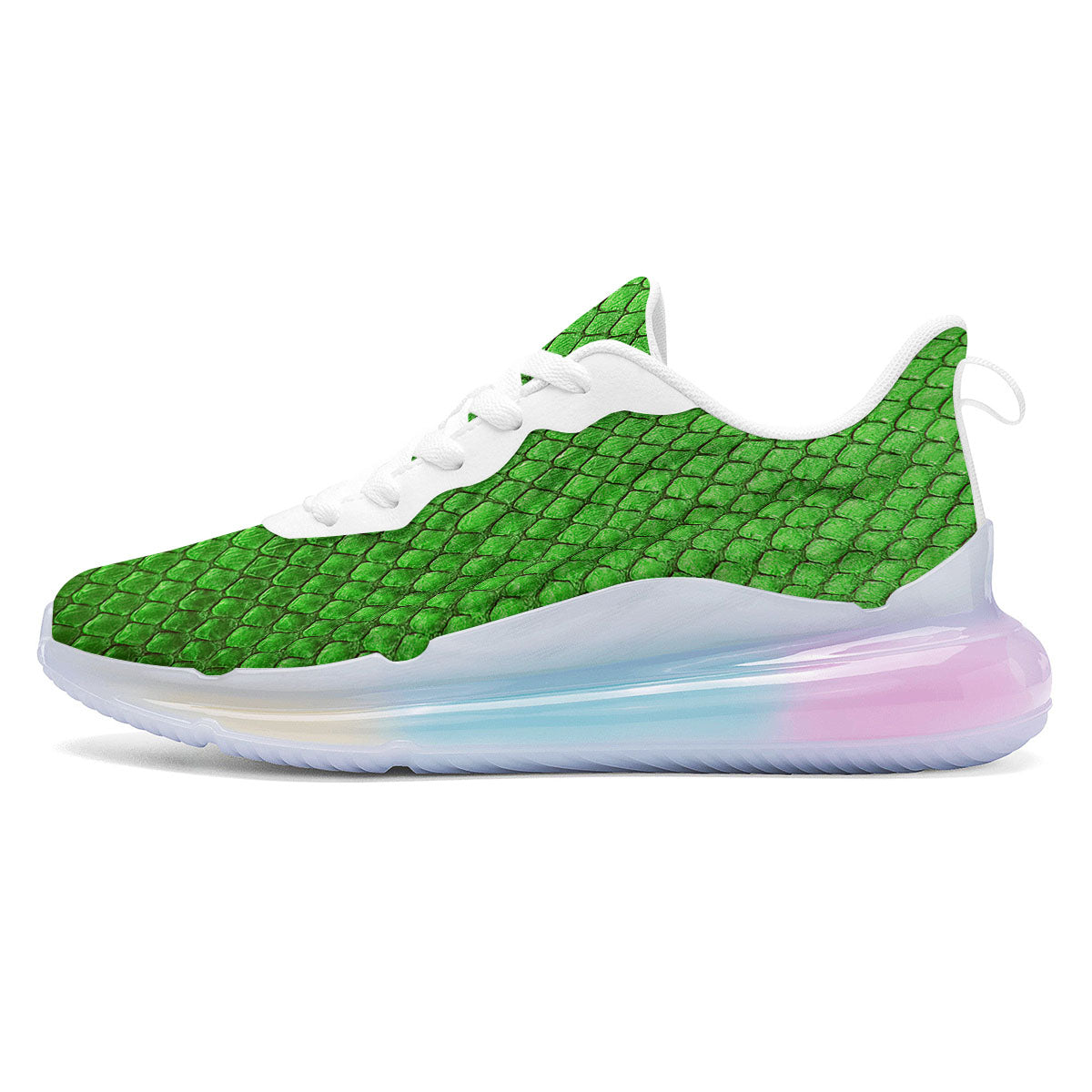 Snakeskin Python Green Print Running Sneakers-grizzshop