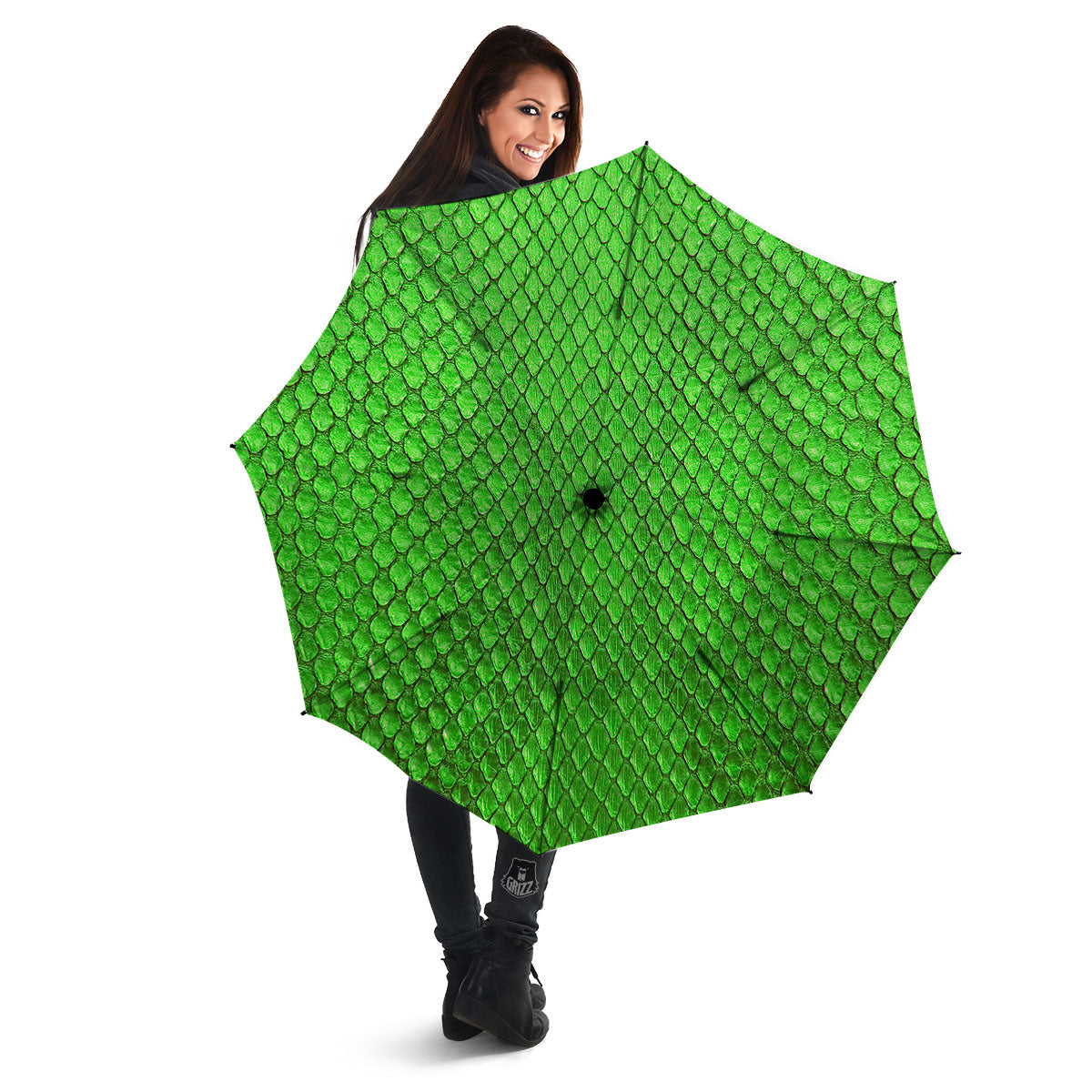 Snakeskin Python Green Print Umbrella-grizzshop