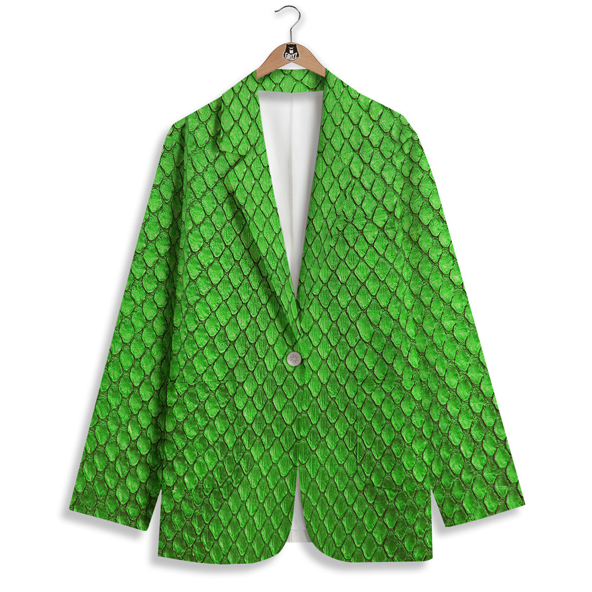 Snakeskin Python Green Print Women's Blazer-grizzshop