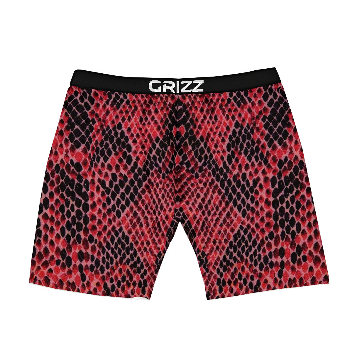 Snakeskin Python Red Print Boxer Briefs-grizzshop