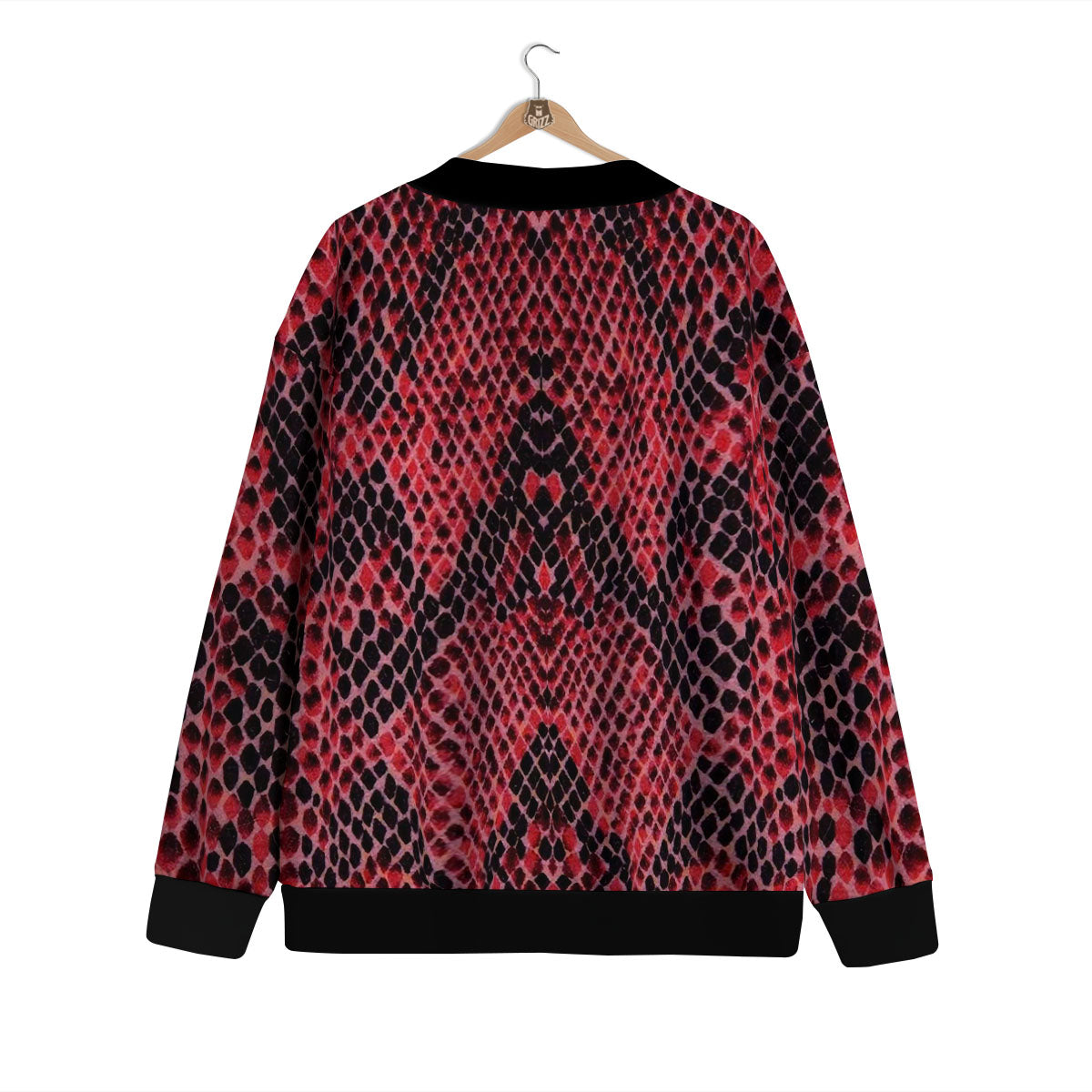 Snakeskin Python Red Print Cardigan-grizzshop