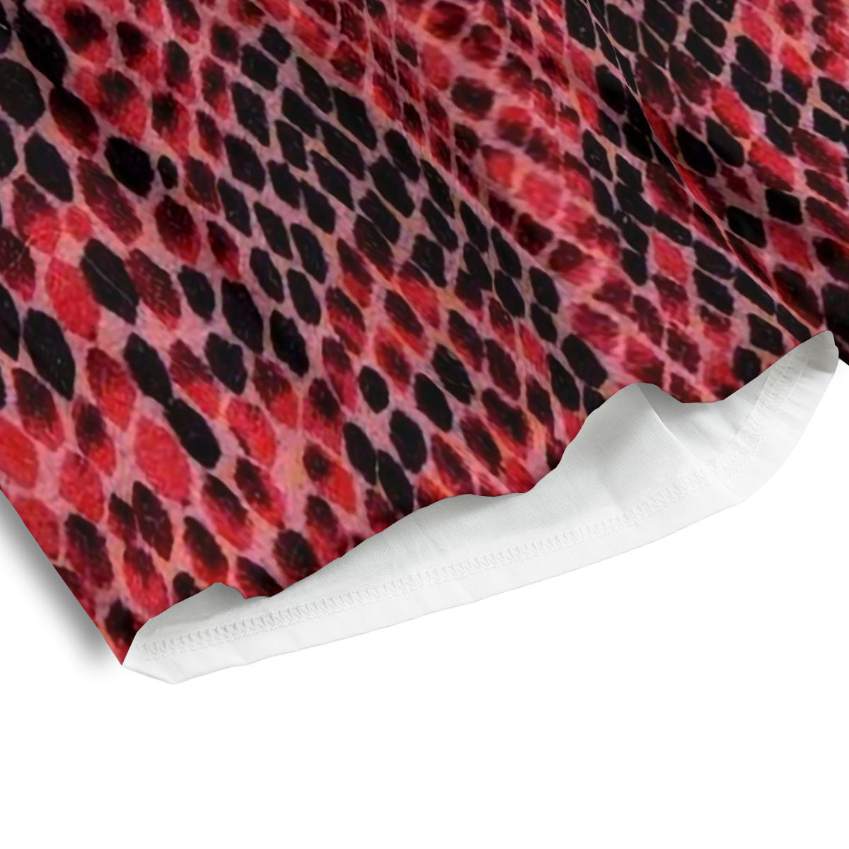 Snakeskin Python Red Print Men's Athletic Shorts
