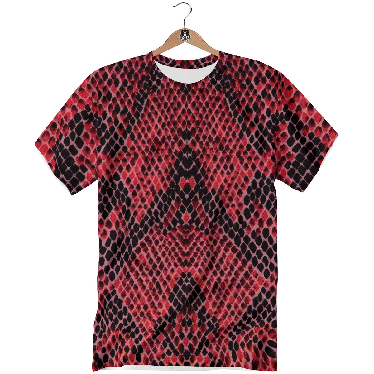 Snakeskin Python Red Print T-Shirt-grizzshop