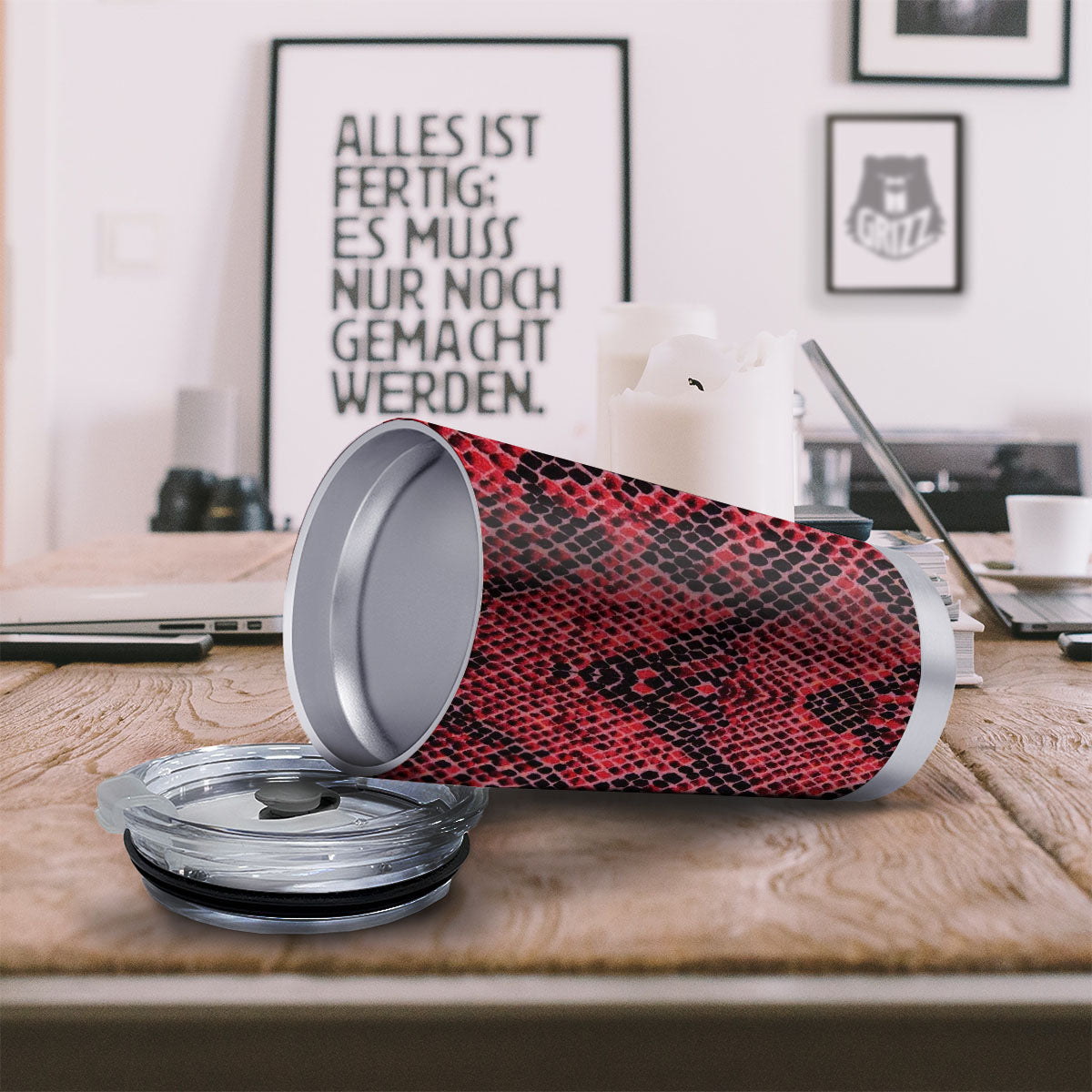 Snakeskin Python Red Print Tumbler-grizzshop