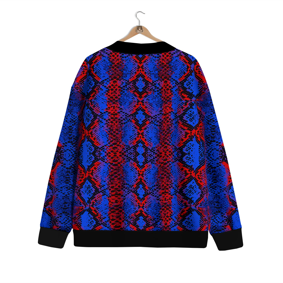 Snakeskin Red And Blue Print Cardigan-grizzshop