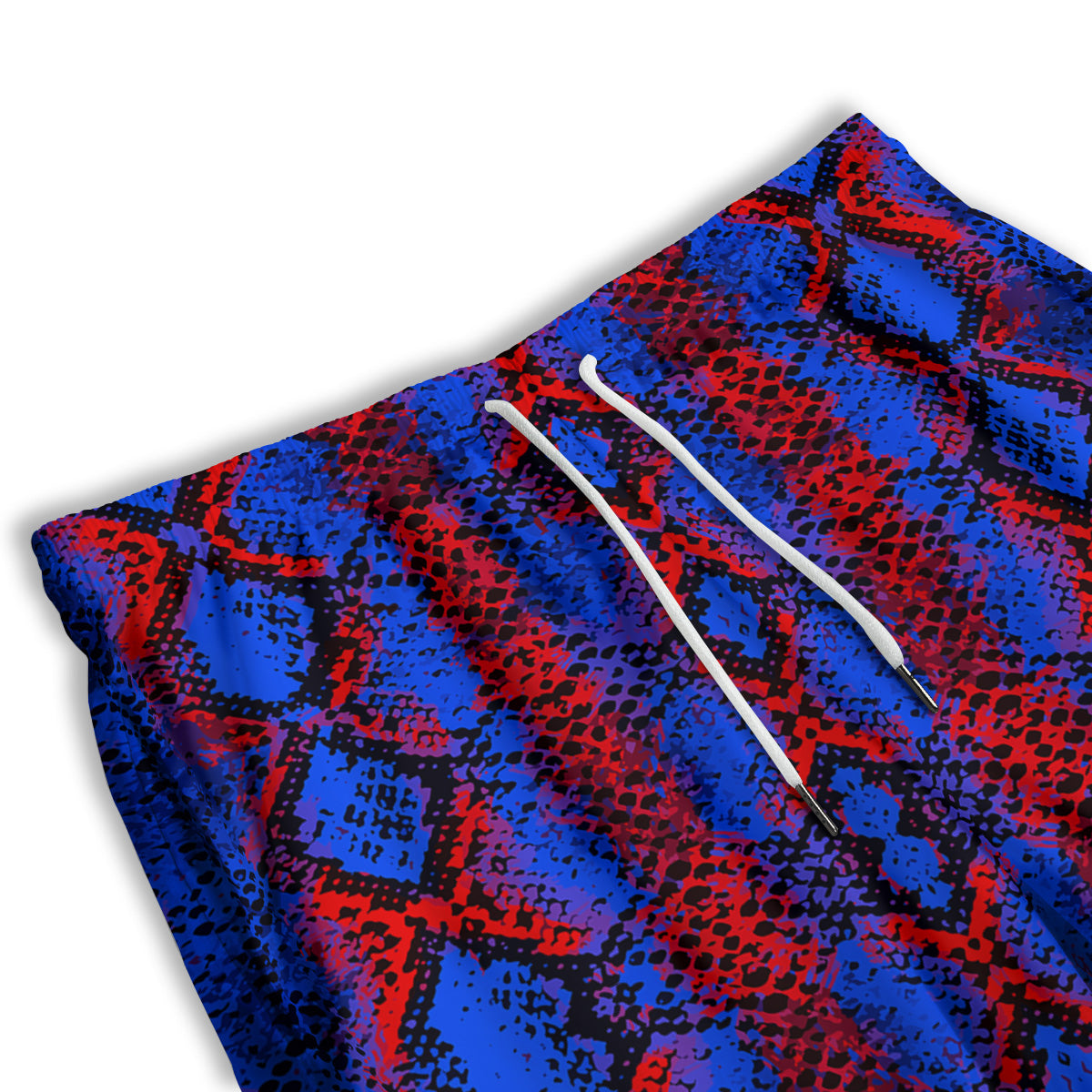 Snakeskin Red And Blue Print Men's Athletic Shorts