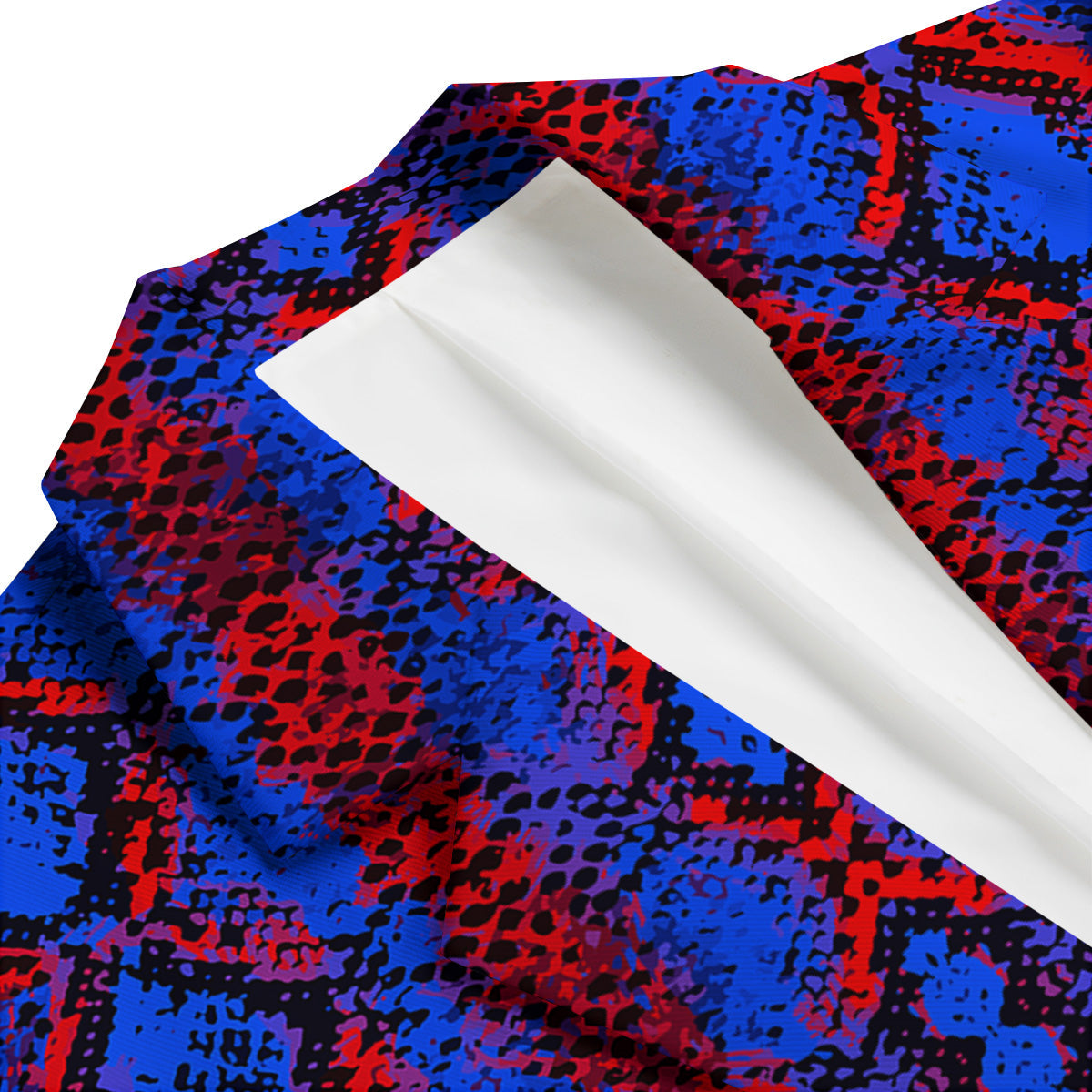Snakeskin Red And Blue Print Men's Blazer-grizzshop