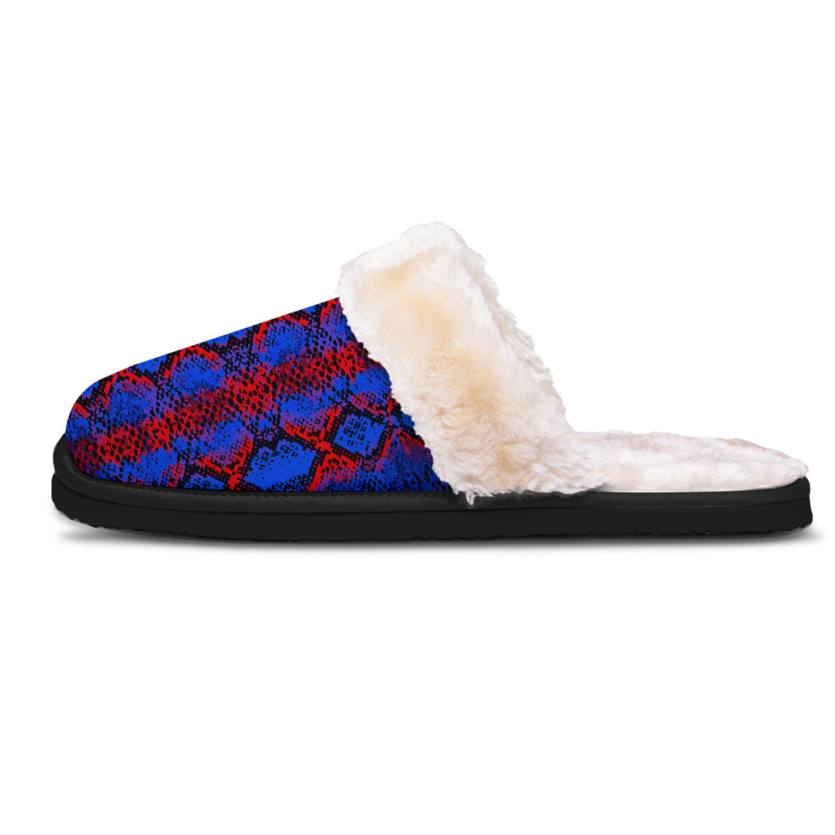 Snakeskin Red And Blue Print Slippers-grizzshop