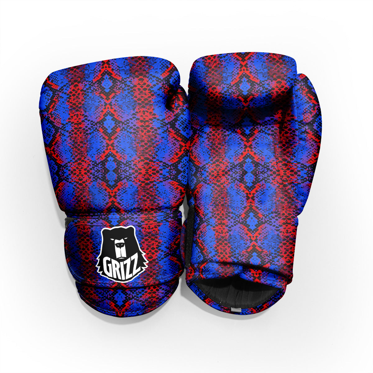 Snakeskin Red And Blue Print Pro Boxing Glove