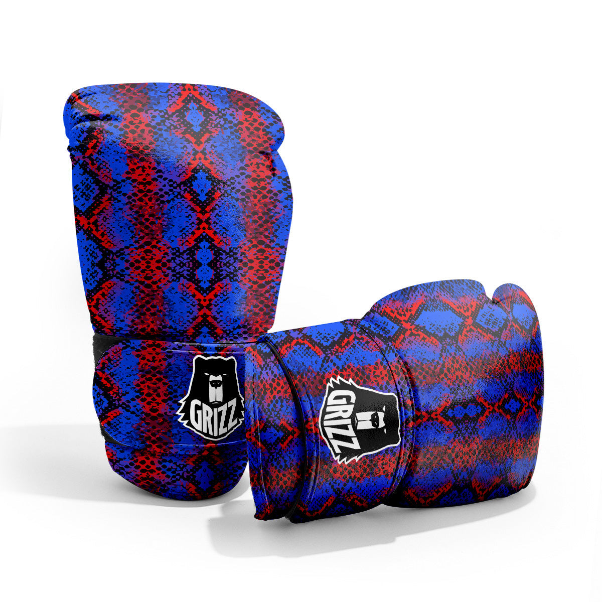 Snakeskin Red And Blue Print Pro Boxing Glove
