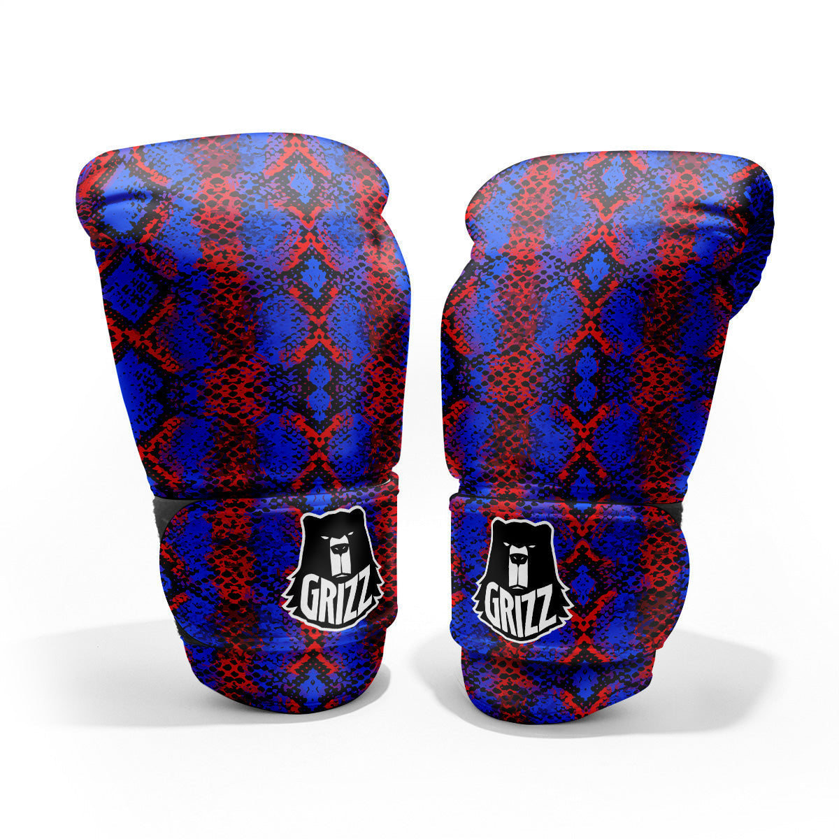 Snakeskin Red And Blue Print Pro Boxing Glove