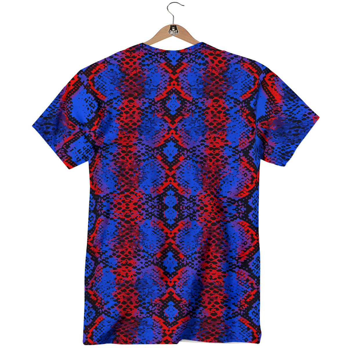 Snakeskin Red And Blue Print T-Shirt-grizzshop