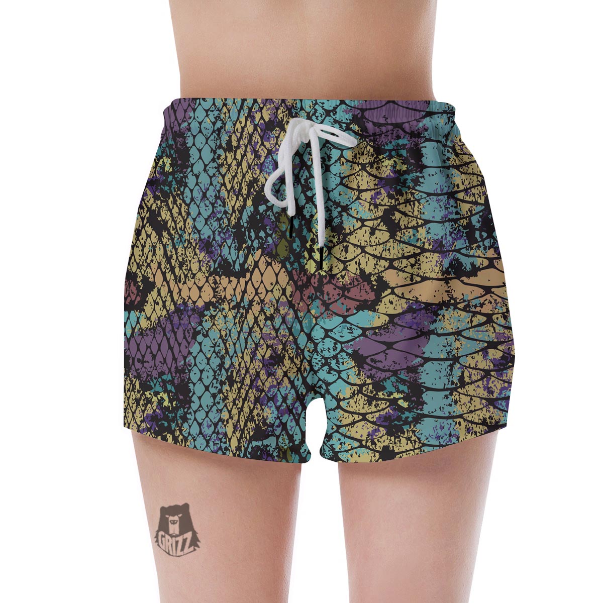 Snakeskin Reptile Women's Shorts-grizzshop