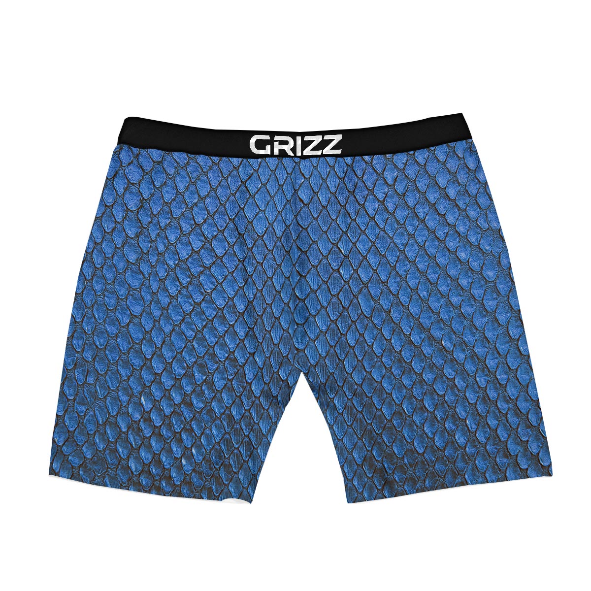 Snakeskin Steel Blue Print Boxer Briefs-grizzshop