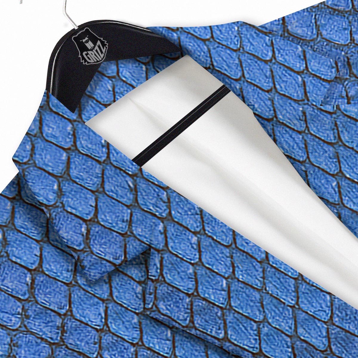 Snakeskin Steel Blue Print Men's Sport Coat-grizzshop