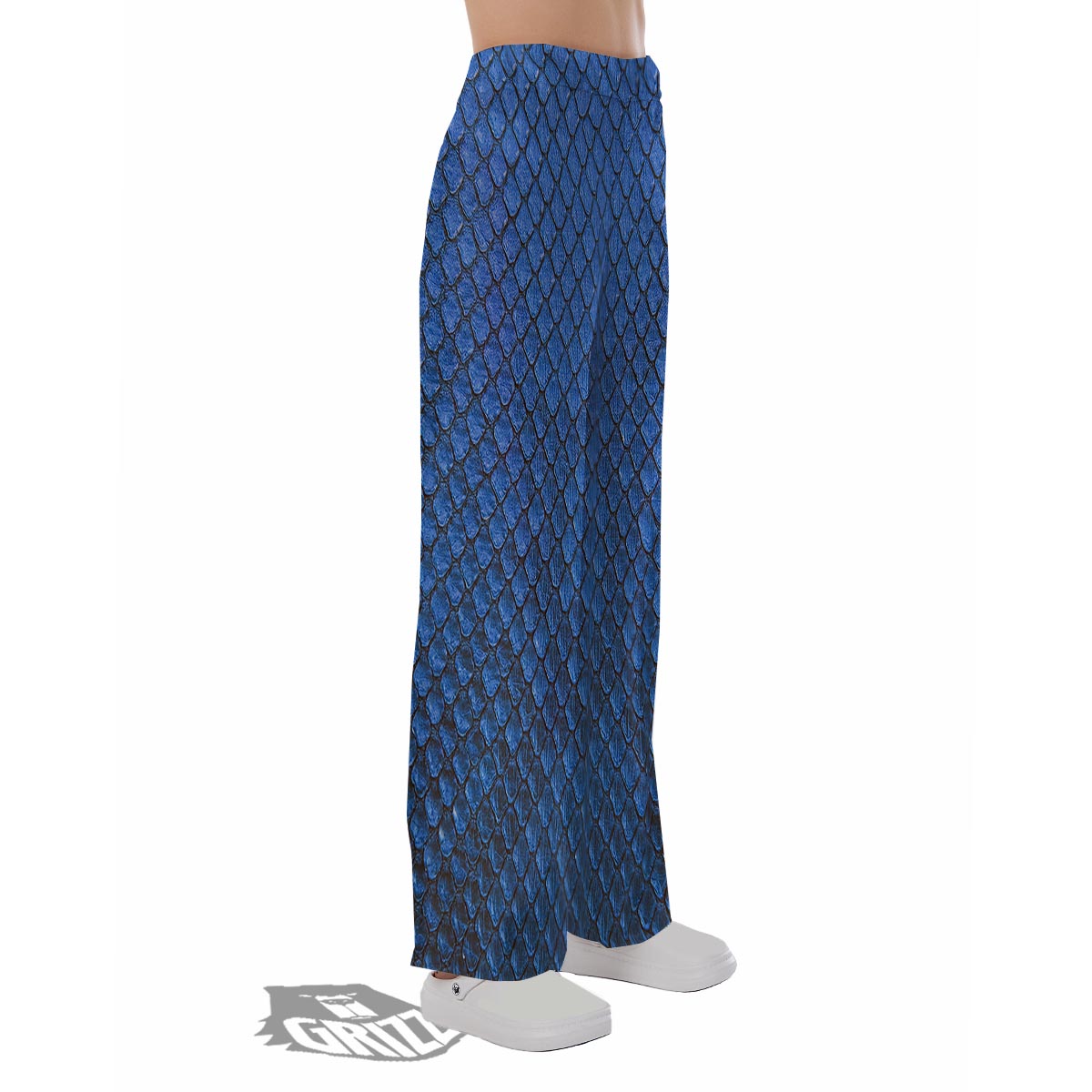 Snakeskin Steel Blue Print Pajama Pants-grizzshop