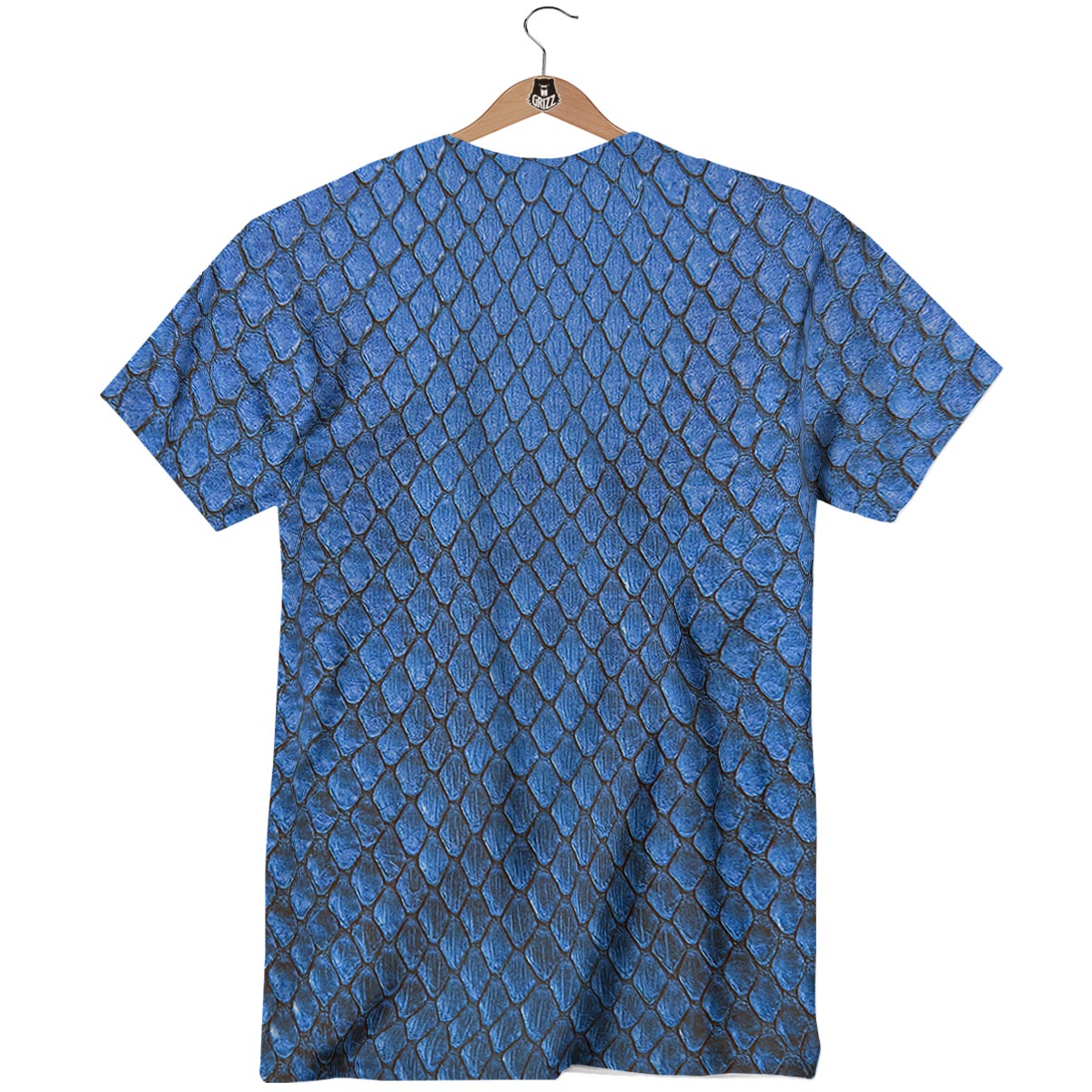 Snakeskin Steel Blue Print T-Shirt-grizzshop