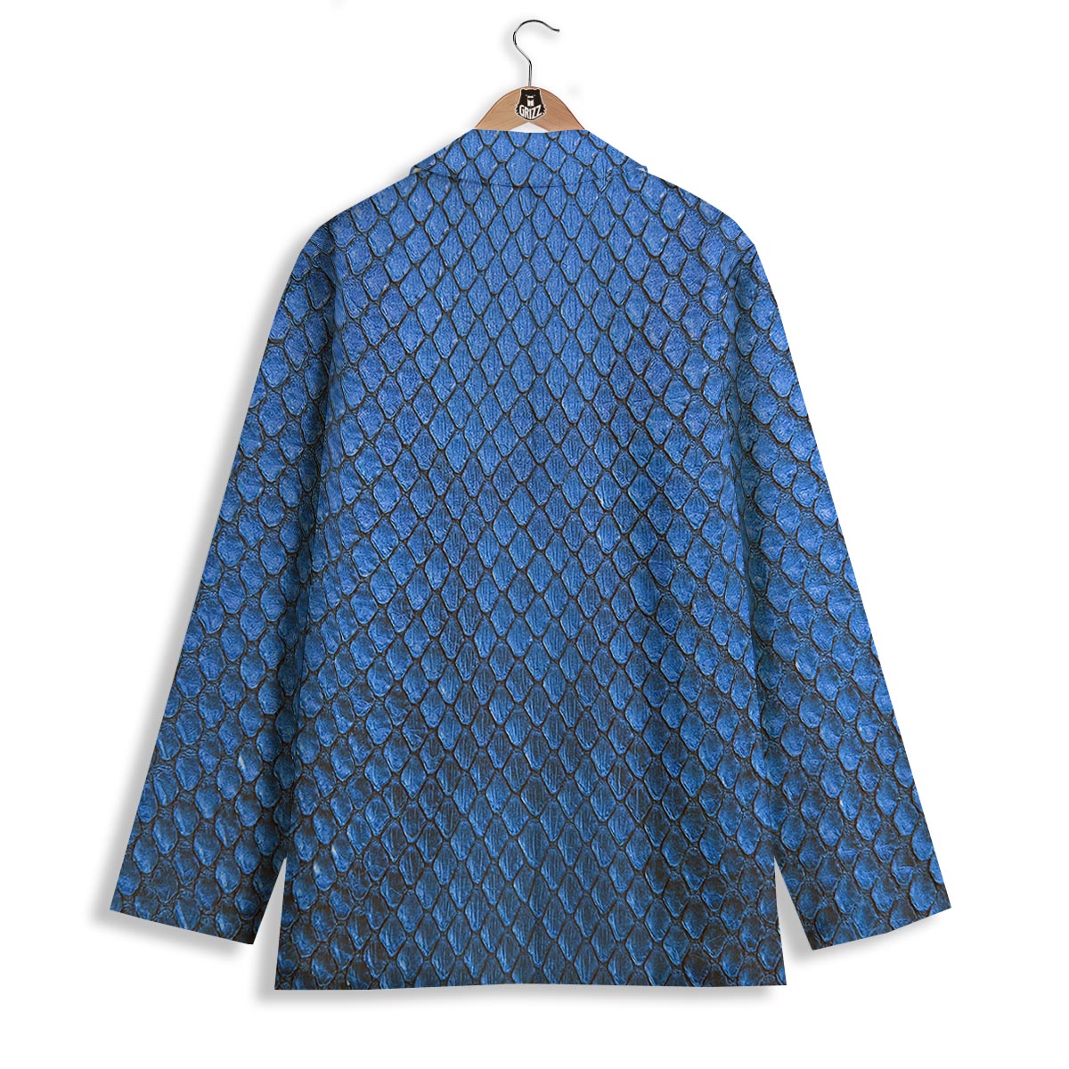 Snakeskin Steel Blue Print Women's Blazer-grizzshop