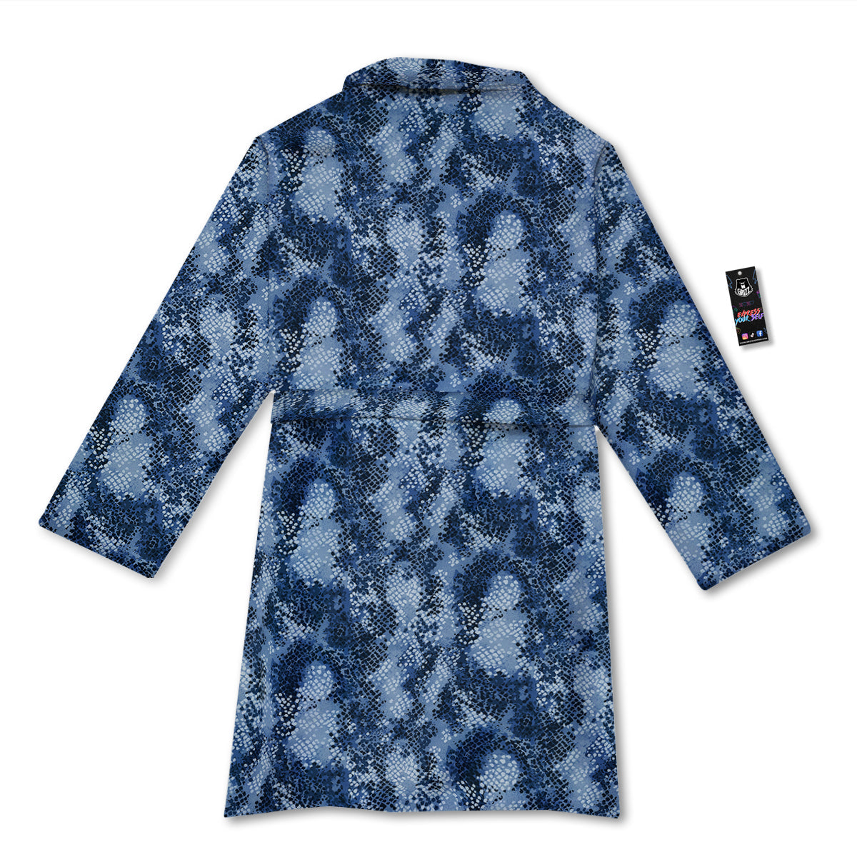 Snakeskin Watercolor Print Pattern Bathrobe-grizzshop