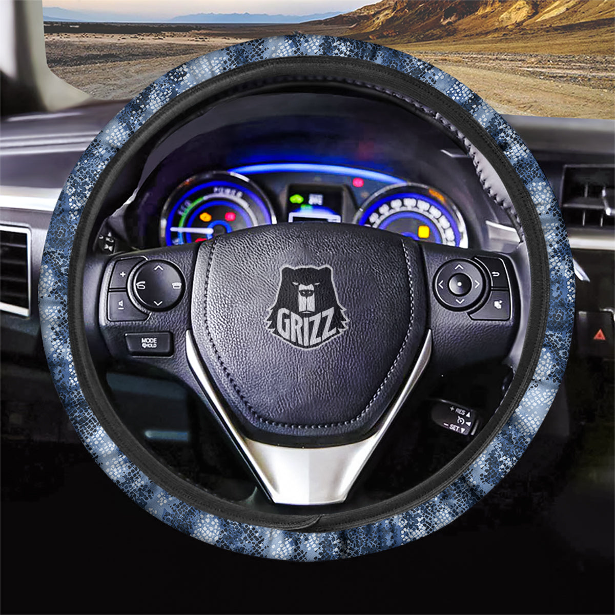 Snakeskin Watercolor Print Pattern Car Steering Wheel Cover-grizzshop