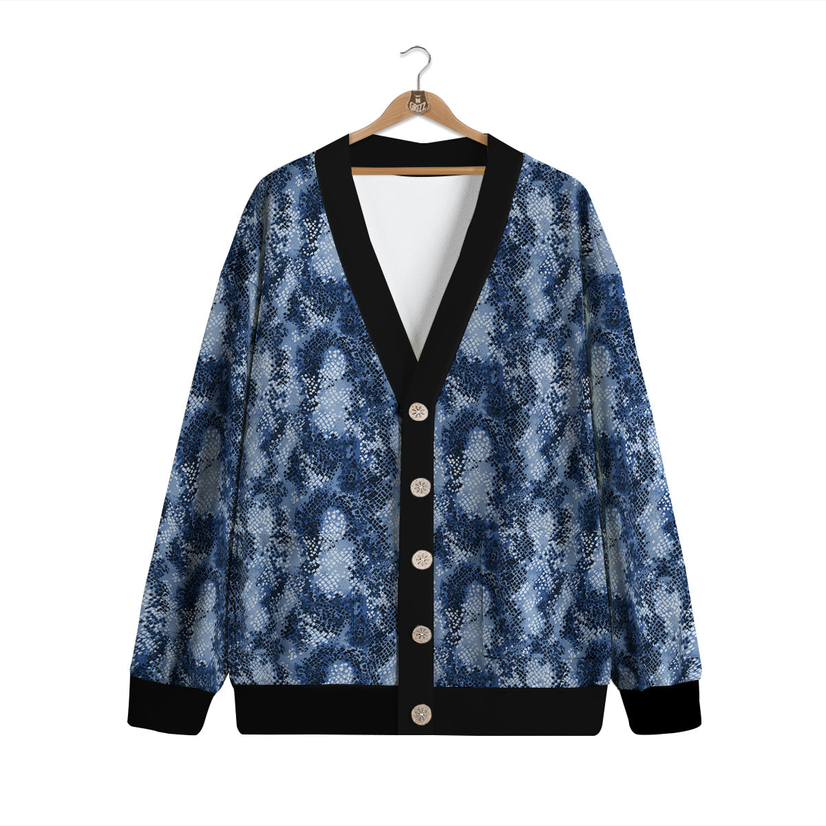 Snakeskin Watercolor Print Pattern Cardigan-grizzshop