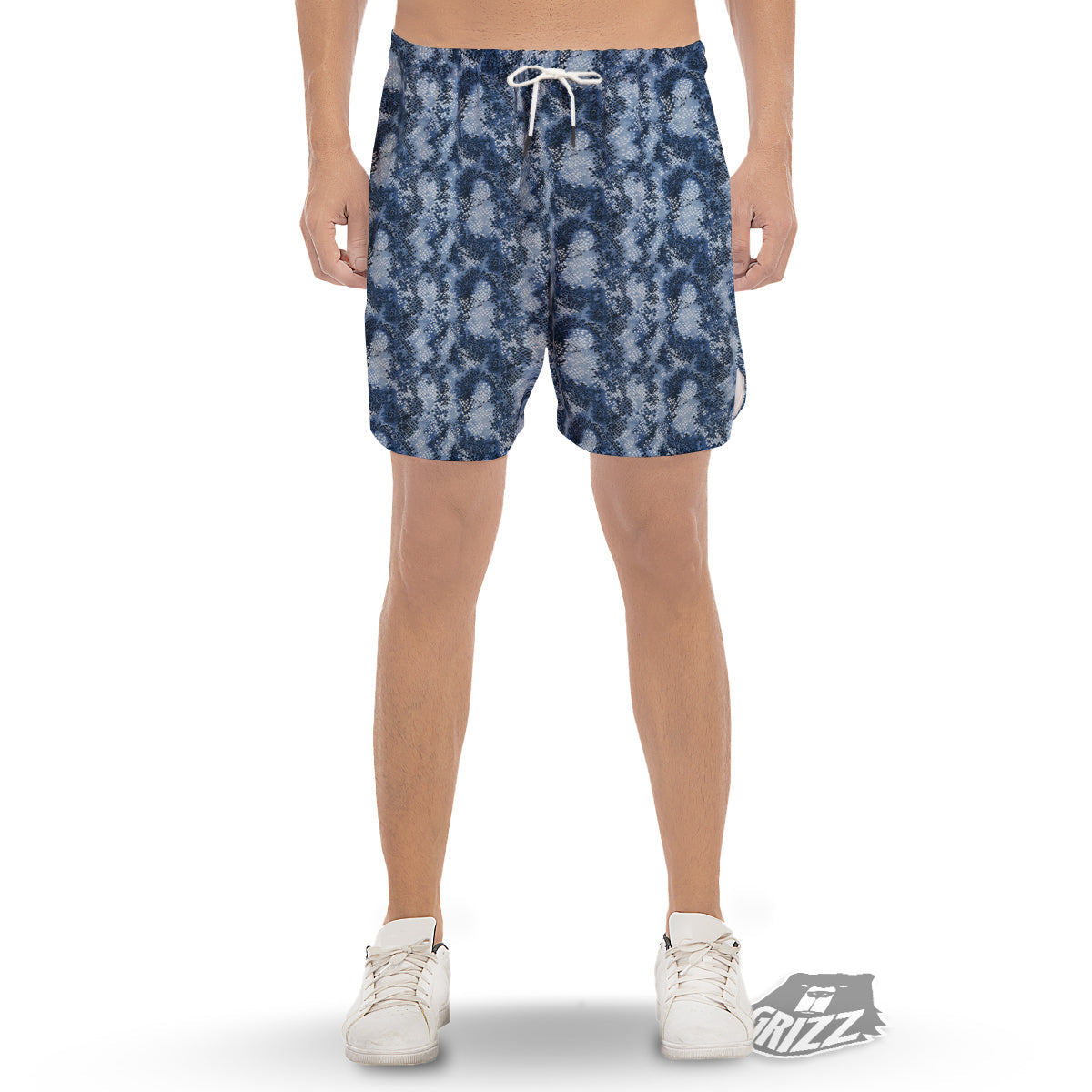 Snakeskin Watercolor Print Pattern Men's Gym Shorts-grizzshop