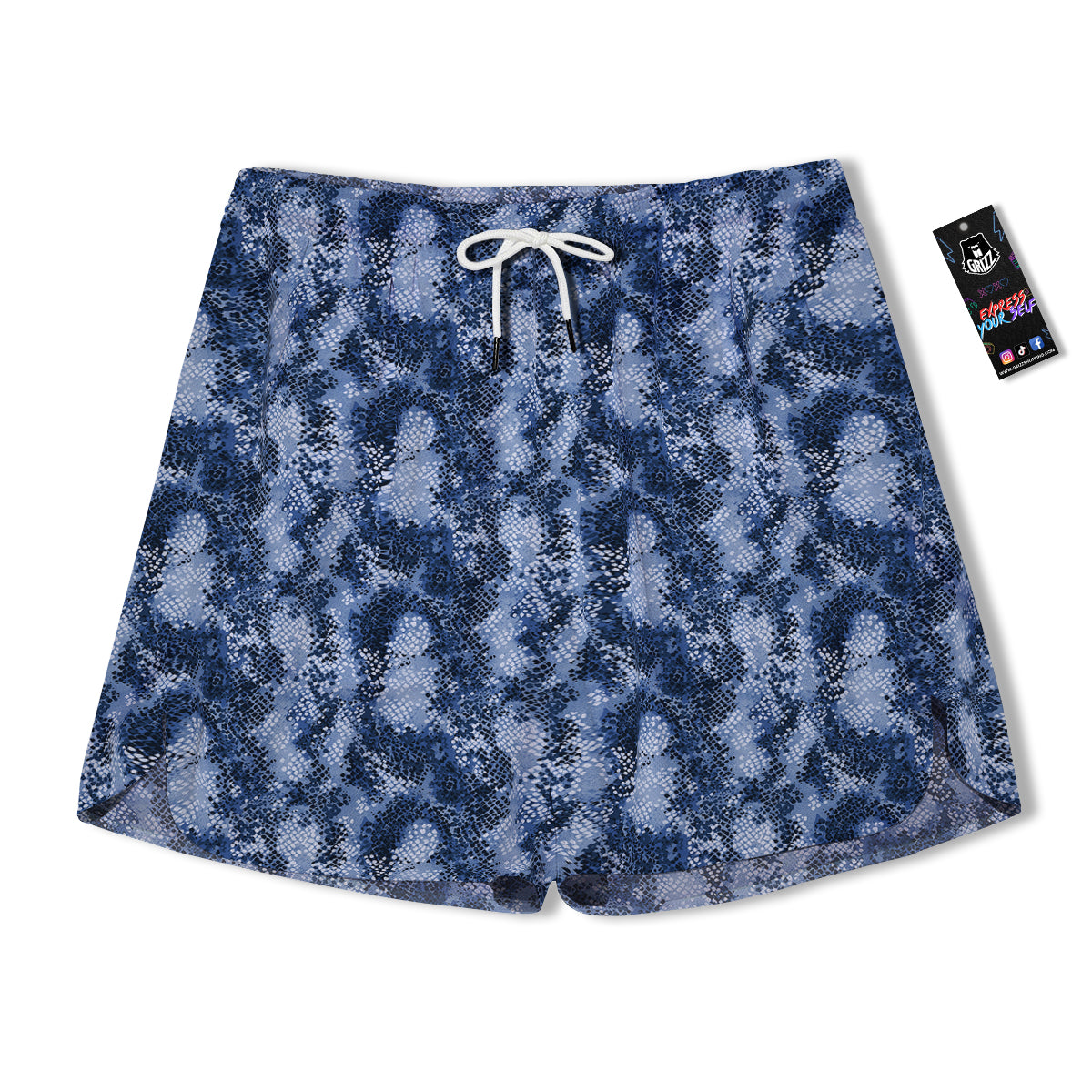 Snakeskin Watercolor Print Pattern Men's Running Shorts-grizzshop