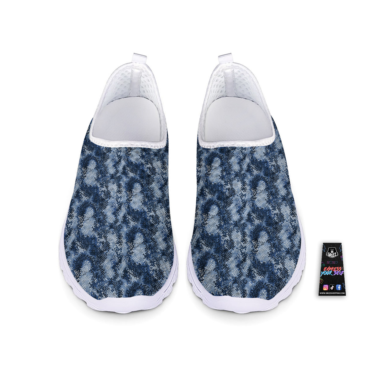Snakeskin Watercolor Print Pattern Nurse Shoes-grizzshop