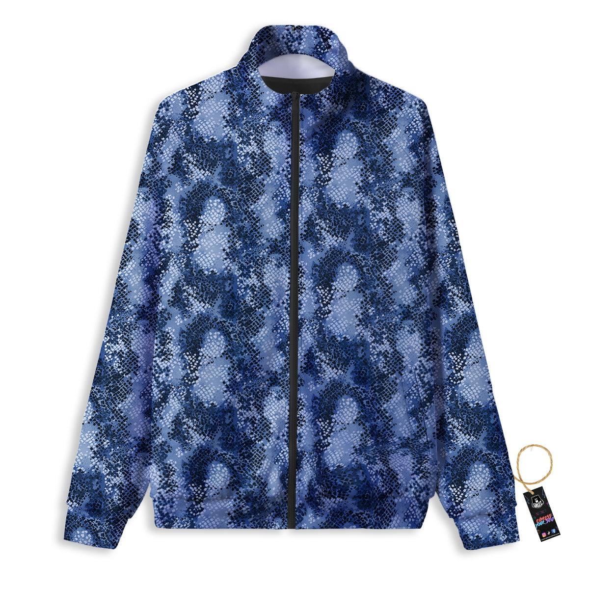 Snakeskin Watercolor Print Pattern Track Jacket-grizzshop