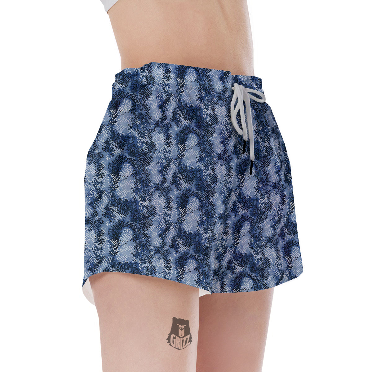 Snakeskin Watercolor Print Pattern Women's Shorts-grizzshop