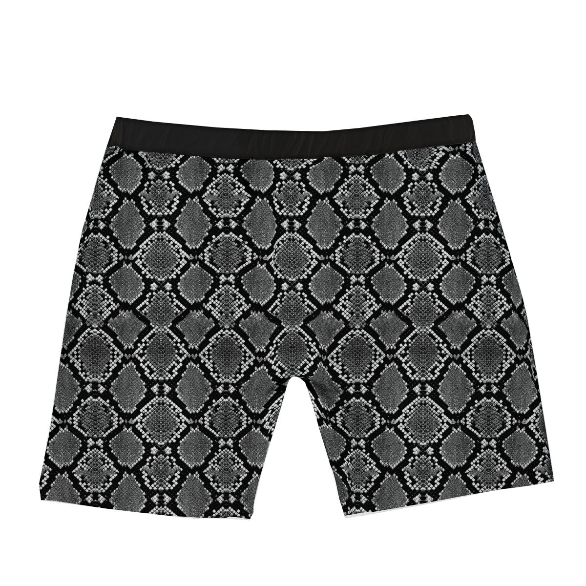 Snakeskin White And Black Print Boxer Briefs-grizzshop