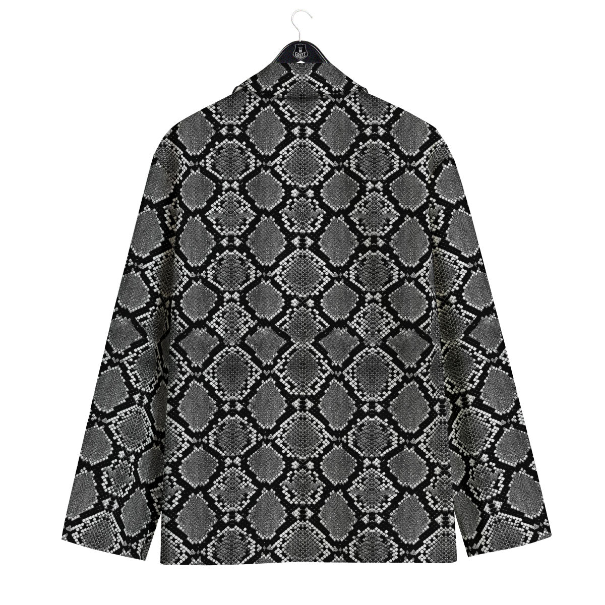 Snakeskin White And Black Print Men's Sport Coat-grizzshop