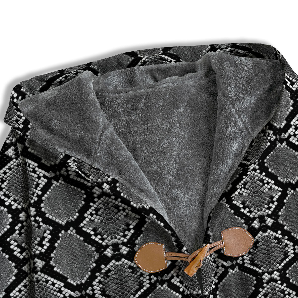 Snakeskin White And Black Print Men's Windbreaker Jacket-grizzshop